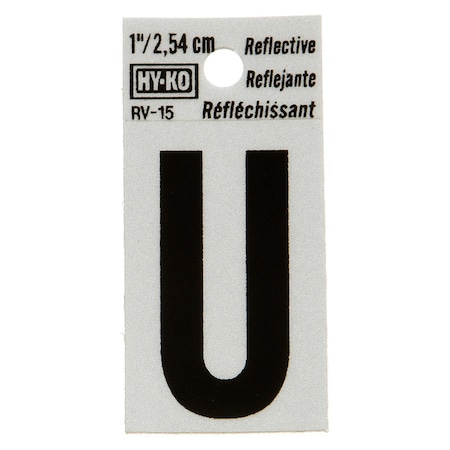 1.25In Reflective Letter U, 10PK